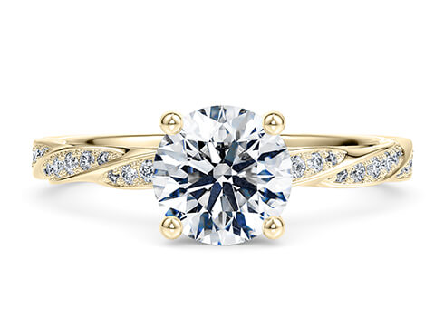 Marylebone in Yellow Gold set with a Round cut diamond.