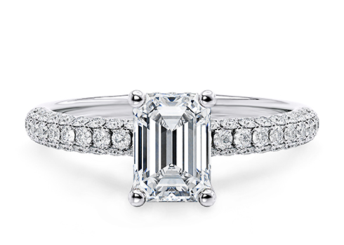 Muse in White Gold set with a Emerald cut diamond.