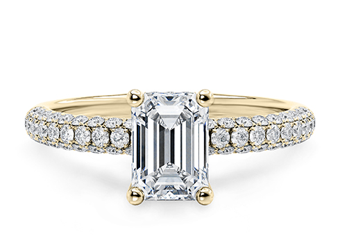 Muse in Yellow Gold set with a Emerald cut diamond.