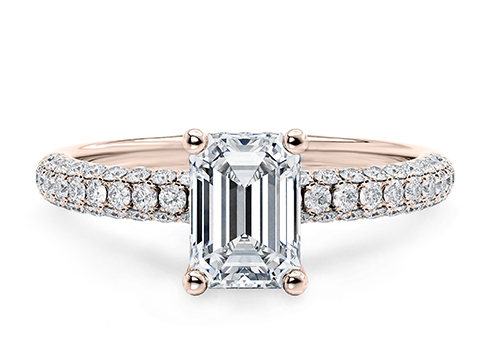 Muse in Rose Gold set with a Emerald cut diamond.