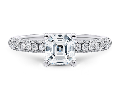 Muse in Platinum set with a Asscher cut diamond.