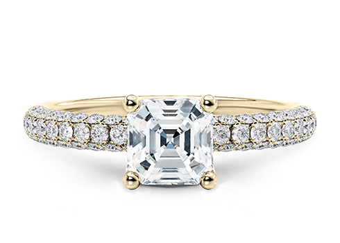 Muse in Żółte złoto (9k) set with a Asscher cut diament.