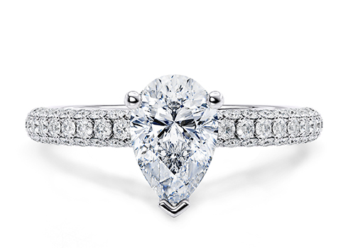 Muse in Platinum set with a Pear cut diamond.