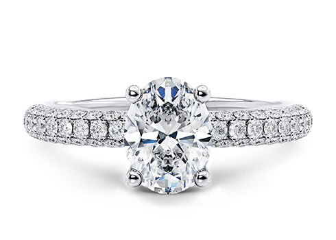 Muse in White Gold set with a Oval cut diamond.
