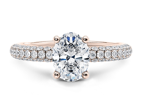 Muse in Rose Gold set with a Oval cut diamond.