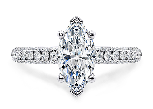 Muse in White Gold set with a Marquise cut diamond.