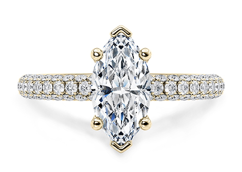 Muse in Yellow Gold set with a Marquise cut diamond.