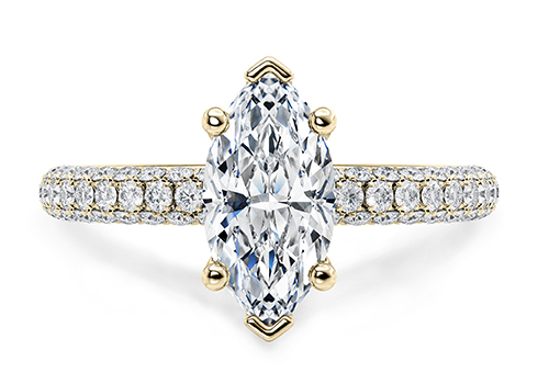 Muse in Or jaune set with a Marquise cut diamant.