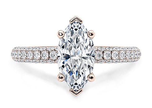 Muse in Rose Gold set with a Marquise cut diamond.