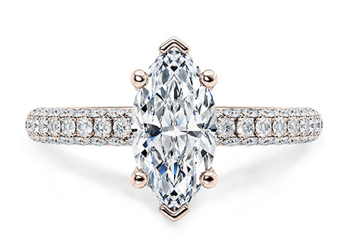 Muse in Rosaguld set with a Marquise cut diamant.
