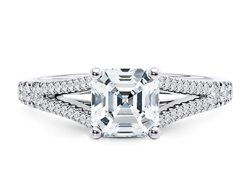 Oxford in Or blanc set with a Asscher cut diamant.