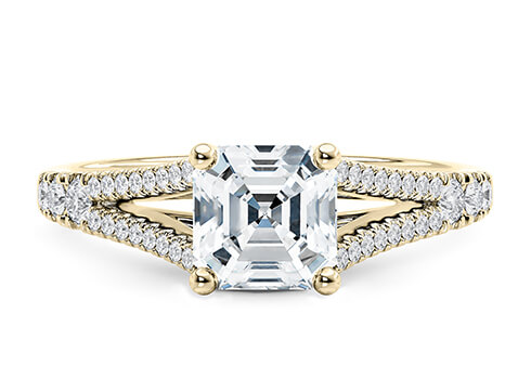 Oxford in Gelbgold set with a Asscher cut diamant.