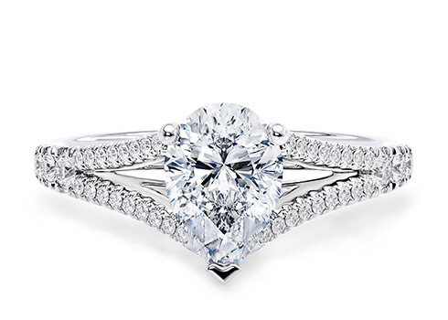 Oxford in Platinum set with a Pear cut diamond.