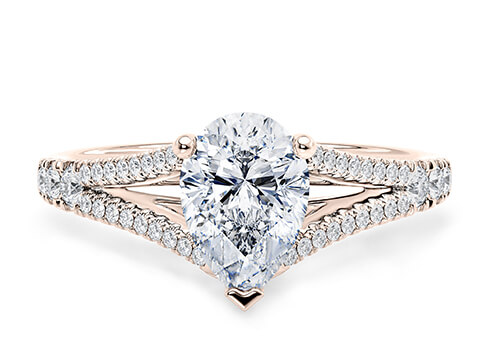 Oxford in Rose Gold set with a Pear cut diamond.