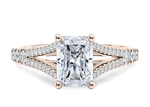 Oxford in Rose Gold set with a Radiant cut diamond.