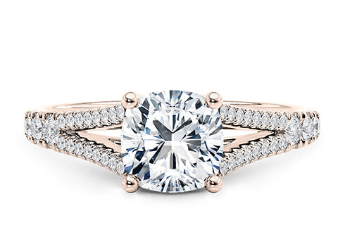 Oxford in Rose Gold set with a Cushion cut diamond.