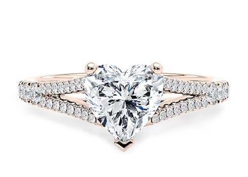 Oxford in Rose Gold set with a Heart cut diamond.