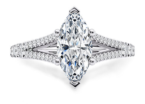 Oxford in White Gold set with a Marquise cut diamond.