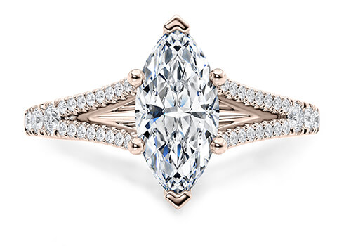 Oxford in Rose Gold set with a Marquise cut diamond.