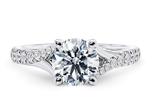 Valentine in Platinum set with a Round cut diamond.