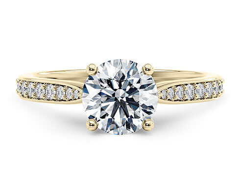 Victoria in Oro giallo (9k) set with a Rotondo cut diamante.