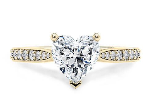 Victoria in Oro Giallo set with a Cuore cut diamante.