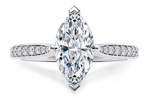Victoria in White Gold (9k) set with a Marquise cut diamond.