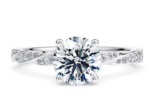 Marylebone in 白金（9K） set with a 圆形 cut 钻石.