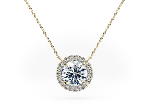 Muse in ذهب أصفر (9 قيراط) set with a مستدير cut ماسة.