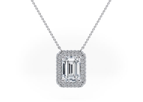 Muse in Ouro branco set with a Esmeralda cut diamante.