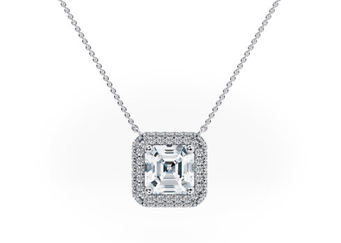 Muse in Ouro branco set with a Asscher cut diamante.