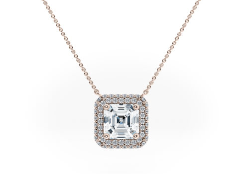 Muse in Różowe złoto set with a Asscher cut diament.