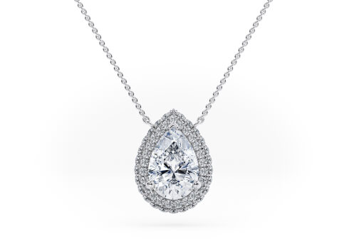 Muse in Oro bianco (9k) set with a Goccia cut diamante.