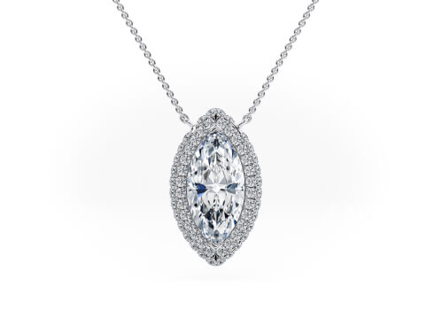 Muse in Hvitt gull (9k) set with a Markise cut diamant.