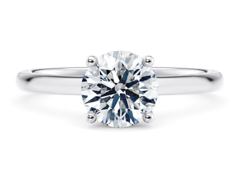 Paloma Engagement Ring in White Gold set with a Round cut diamond.