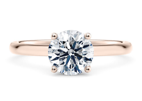 Paloma in Rose Gold set with a Round cut diamond.