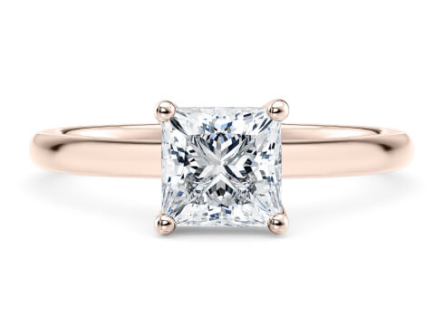 Paloma in Rose Gold set with a Princess cut diamond.