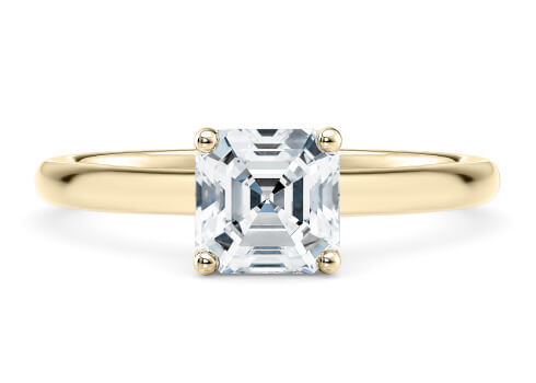 Paloma in Žluté zlato set with a Asscher cut diamant.