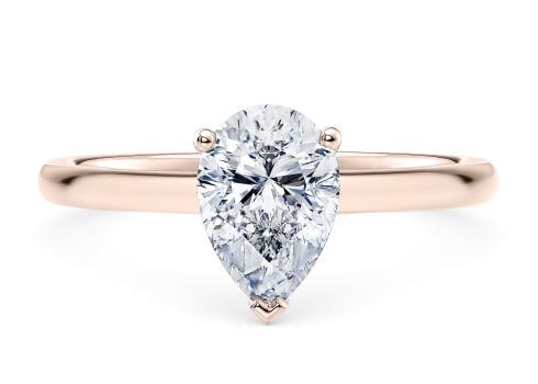 Paloma in Rose Gold set with a Pear cut diamond.