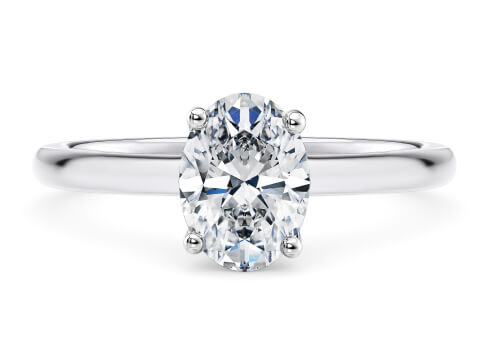 Paloma in White Gold (9k) set with a Oval cut diamond.