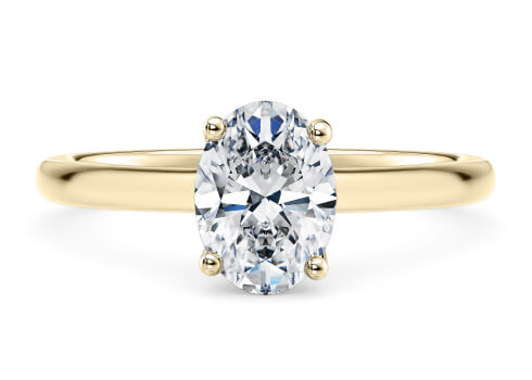 Paloma Engagement Ring in Geel Goud (9k) set with a Ovaal cut diamant.