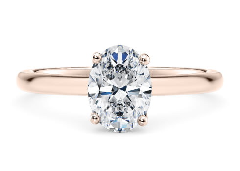 Paloma in Rose Gold set with a Oval cut diamond.