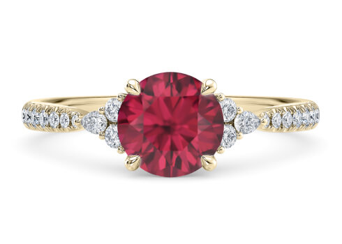 Gaia Engagement Ring in Guld set with a Rund cut diamant.