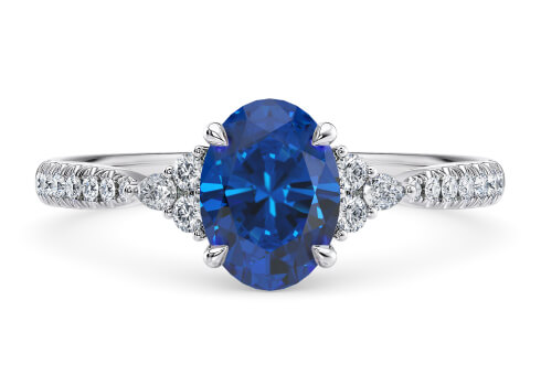 Gaia Engagement Ring in Hvitt gull (9k) set with a Oval cut diamant.