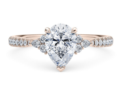 Gaia Engagement Ring in Rose Gold set with a Pear cut diamond.