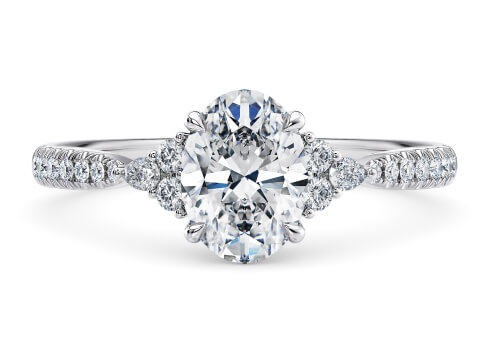 Gaia Engagement Ring in White Gold (9k) set with a Oval cut diamond.