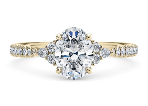 Gaia Engagement Ring in Yellow Gold (9k) set with a Oval cut diamond.