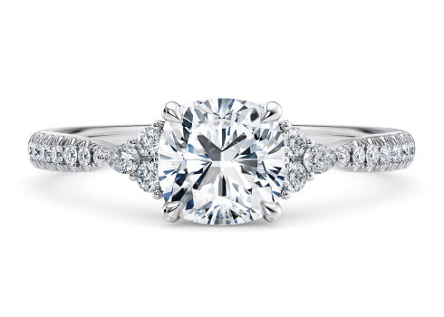 Gaia Engagement Ring in Białe złoto (9k) set with a Poduszka cut diament.