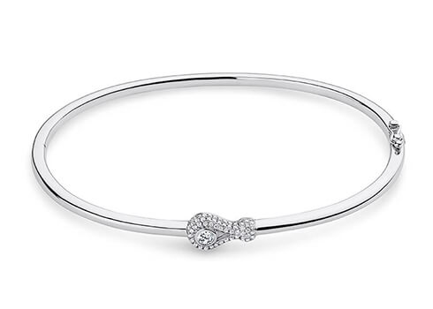 Bouclé Bangle in Białe złoto.