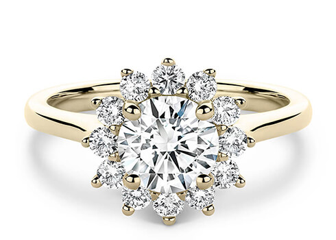 Edwardia in Gult gull (9k) set with a Rund cut diamant.